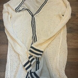 American Eagle Outfitters Cream and Black Cardigan